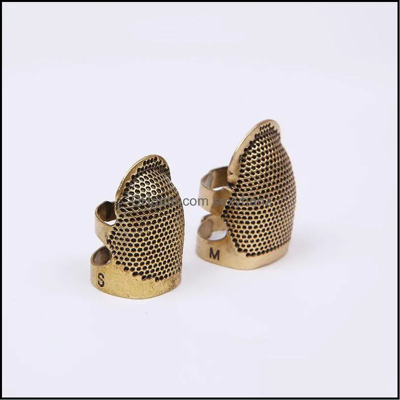 Sewing Notions & Tools Home Gold Finger Protector Needle Thimble Antique Ring Handworking Metal Stitching DIY Crafts Accessories