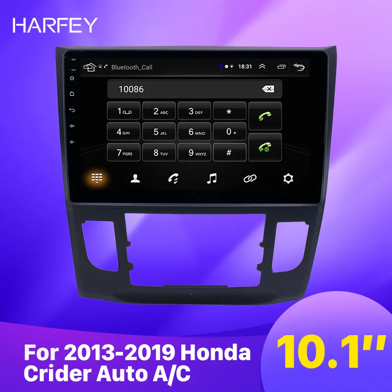 Lecteur Android à écran tactile HD 10,1 pouces dvd de voiture Radio GPS pour Honda Crider Auto A / C 2013-2019 avec prise en charge Bluetooth Carplay DVR