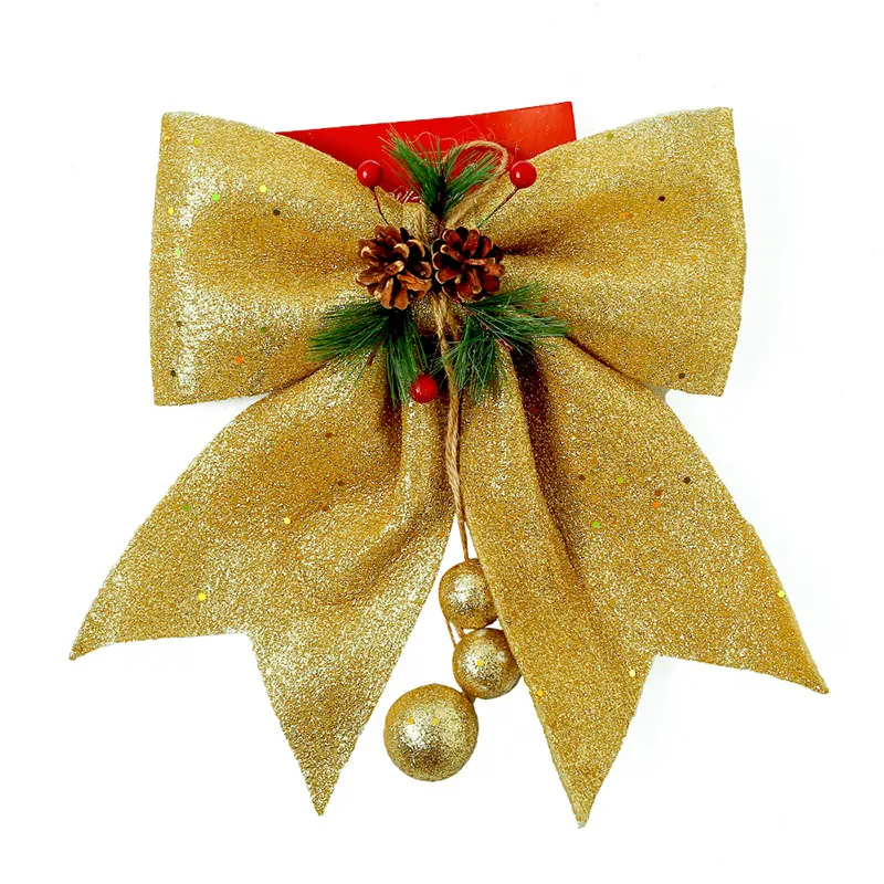 عيد الميلاد الديكور الصنوبر المخاريط القوس عقدة لشجرة عيد الميلاد شنقا الديكور قلادة المنزل مول نافذة الديكور الحلي