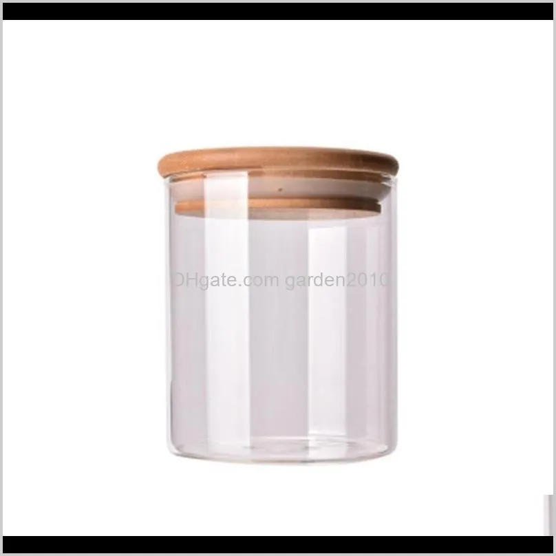 container bamboo lid high borosilicate sealed glass jar kitchen grain sealed -keeping box storage jar