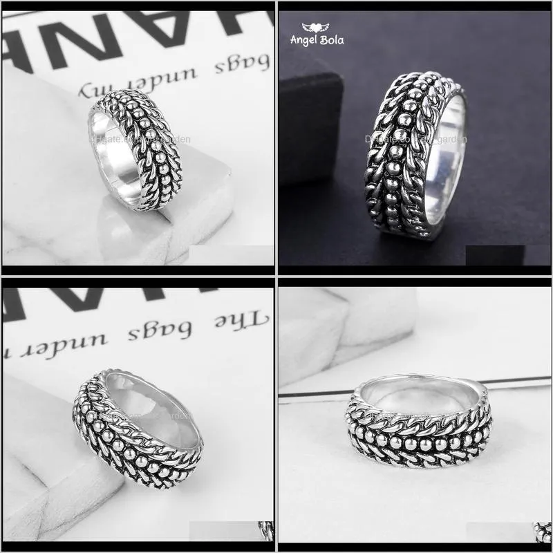 ancient silver color retro men`s ring finger punk buddha ring couple jewelry wholesale bijoux femme engagement accessories1