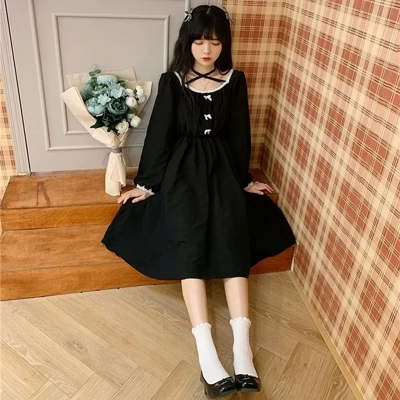 formal dress black white short Semi-Formal Midi Party Dress with Short Sleeves Black / 12 main image 1