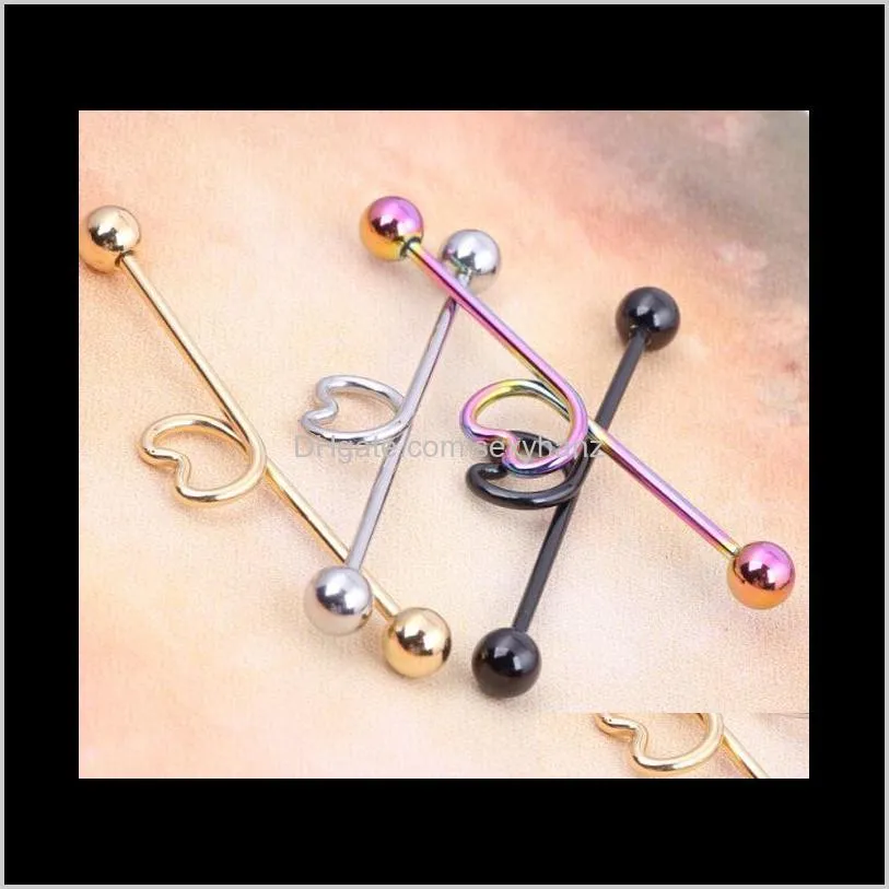 wholesale crazy fashion punk jewelry muti-color individuality ear industrial piercing