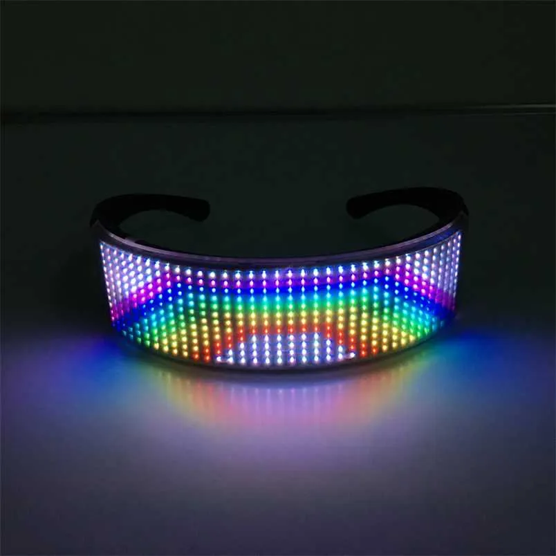 LED-Leuchtbrille, futuristische elektronische Visierbrille, leuchtende Brille, Requisite für Halloween, Festival, KTV, Bar-Performance 211216