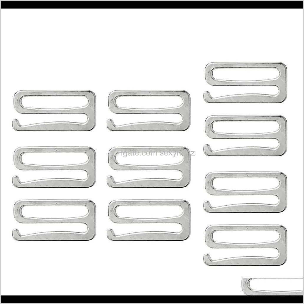 10pcs plastic coated metal bra straps adjustments sliders 9 rings hooks