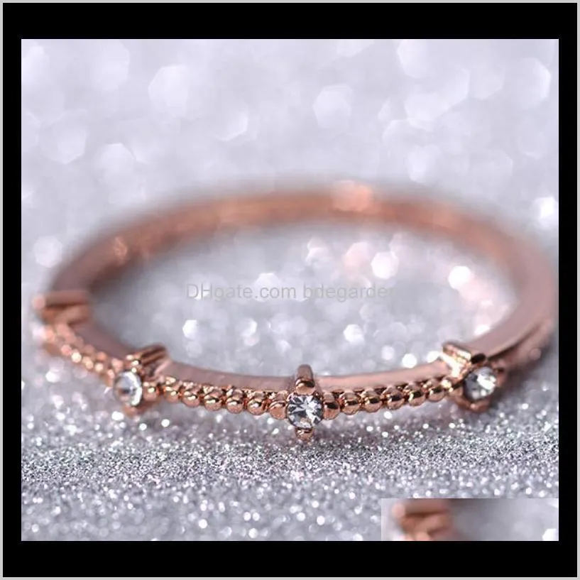jewelry crystal band rings simple four braken glass rings for women delicate hot fashion free of shipping