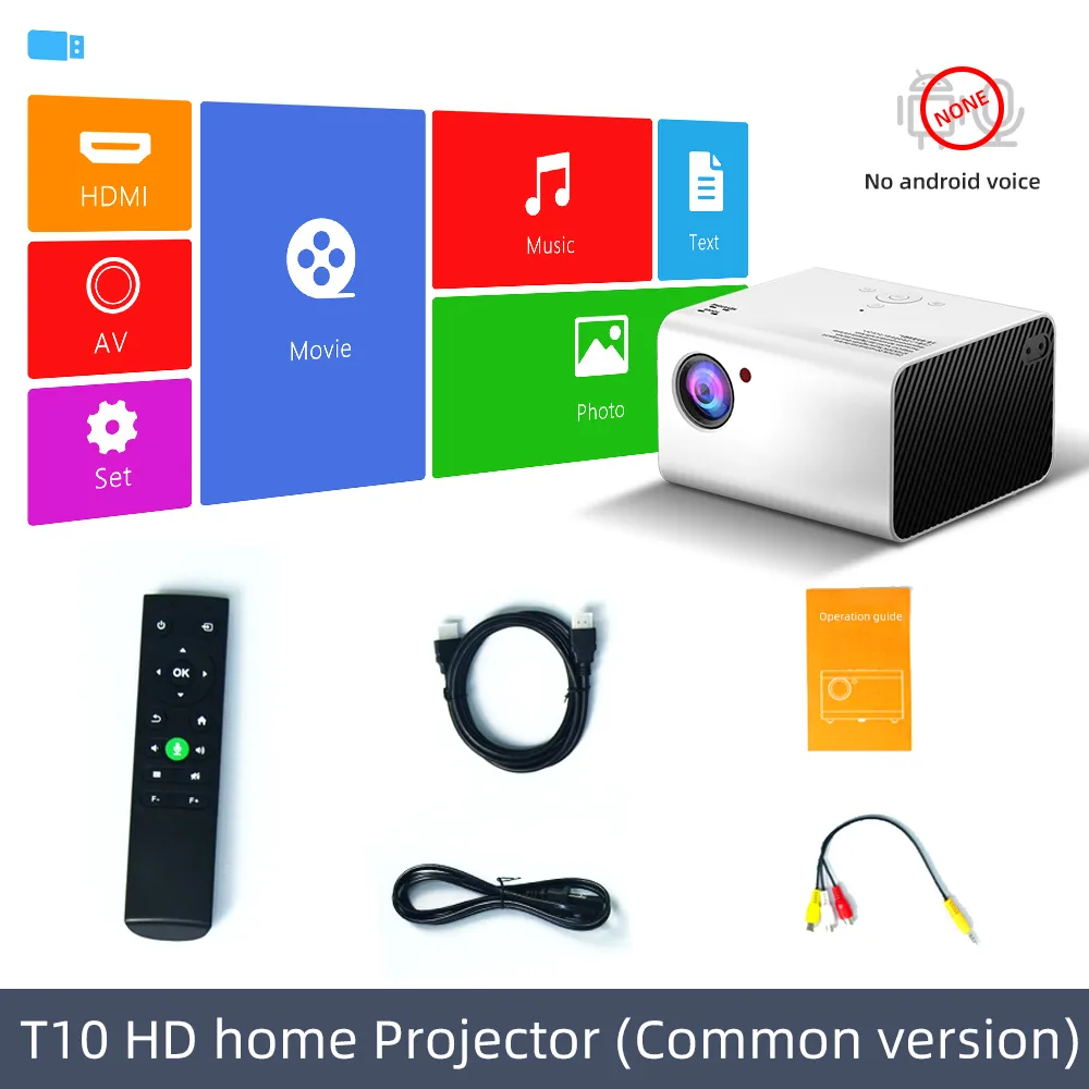 T10 Projector LED 1920*1080P HD Android Keystone Correction Portable Home Theater Movie Video Player Proyector