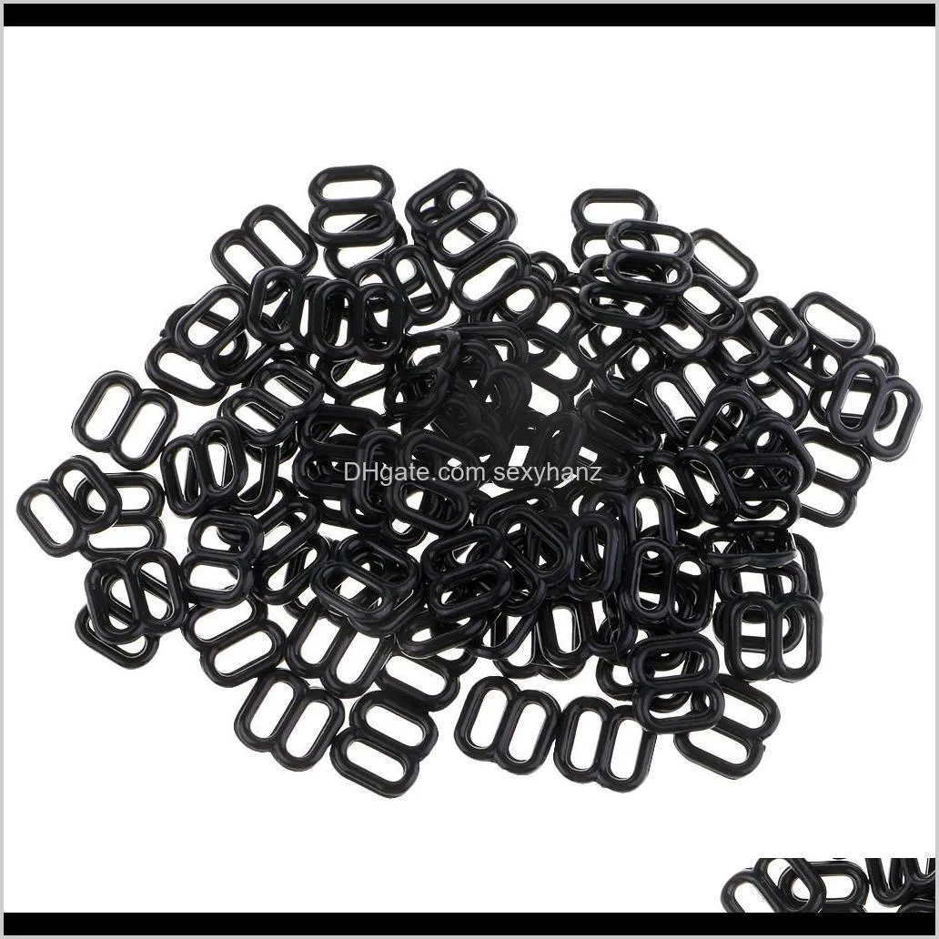 100pcs 6mm nylon adjustment 8 hook bra slider buckle bikini fasteners