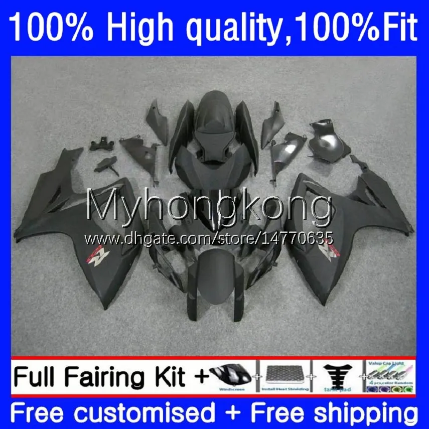 Injection Mold Fairings For SUZUKI GSXR600 GSXR-750 750CC GSX-R750 K6 06-07 Flat black 21No.06 GSXR 600 750 CC 600CC GSX-R600 06 07 GSXR-600 GSXR750 2006 2007 OEM Bodys