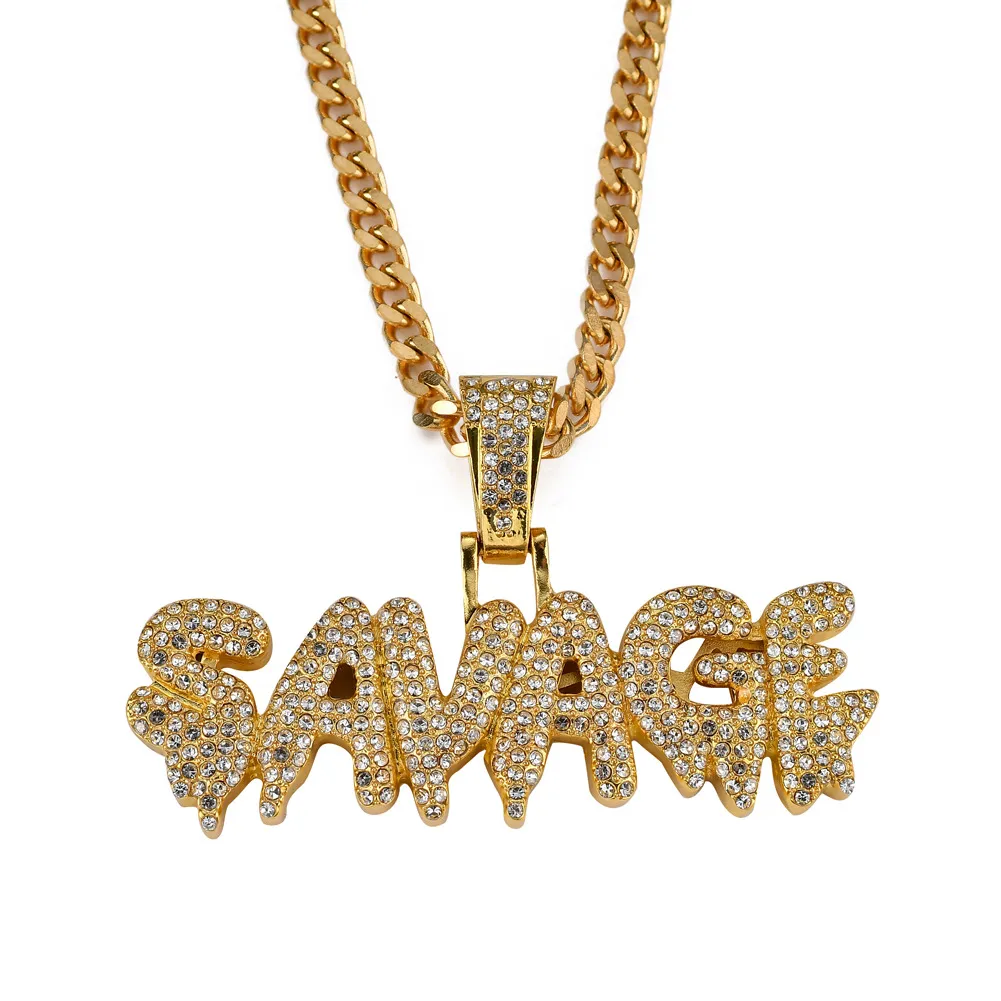 Naszyjniki wisiorek Specjalne litery Savage Hip-Hop Naszyjnik Cuban Chains Expert Design Quality Najnowsze styl Oryginalny status