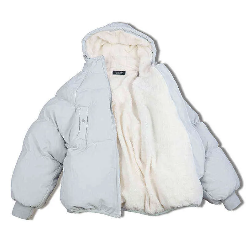 Manteaux surdimensionnés Veste D'hiver Femmes Et Hommes Couples Parka Capuche Agneaux Vestes En Laine Chaquetas Mujer Court Coton Manteau D'hiver C5669 211130