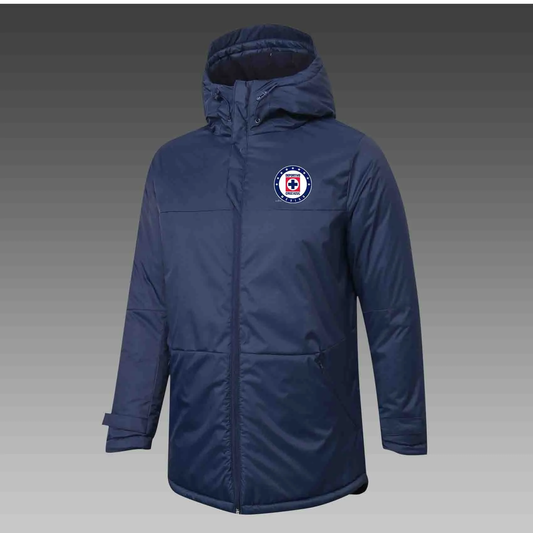 Cappotto sportivo da uomo Cruz Azul Down Winter Outdoor per il tempo libero Capispalla Parka Emblemi della squadra personalizzati