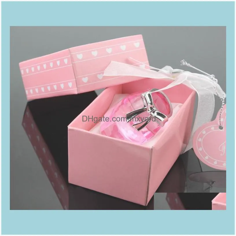 100pcs Choice Return Gifts Crystal Baby Shoe Christening Shower Favors Baptism Souvenirs Wholesale Party Favor