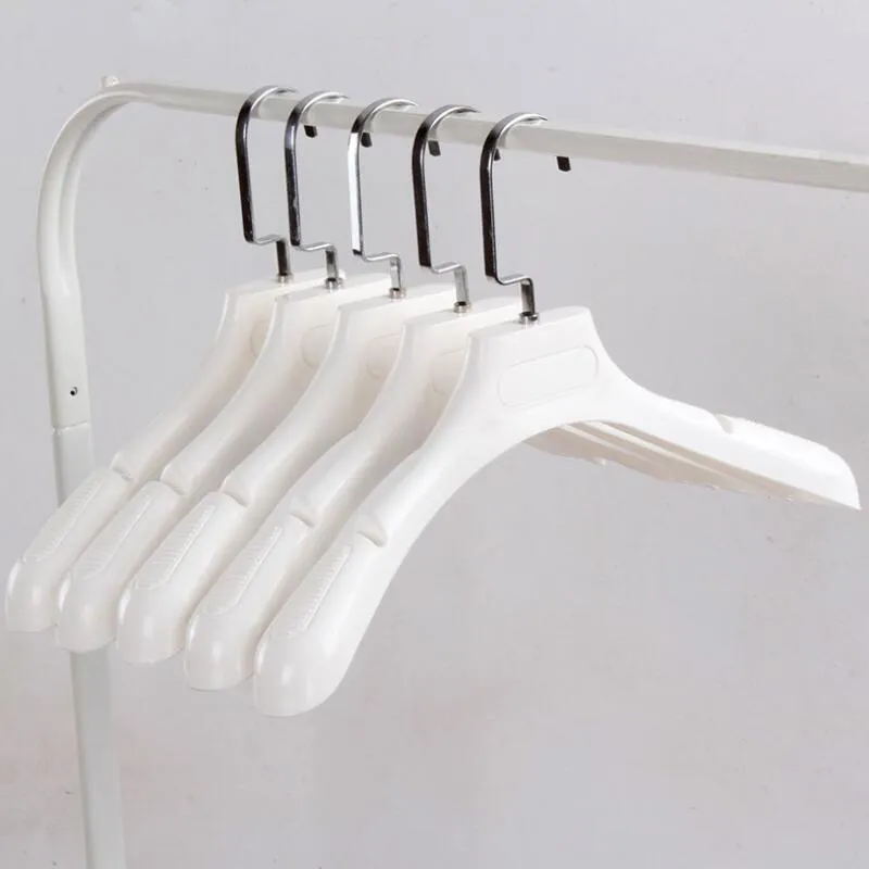 شماعات الملابس لمعاطف الملابس وحاملي القماش الفراء سميكة واسعة الكتف رفوف تخزين البلاستيك الأبيض RH1680