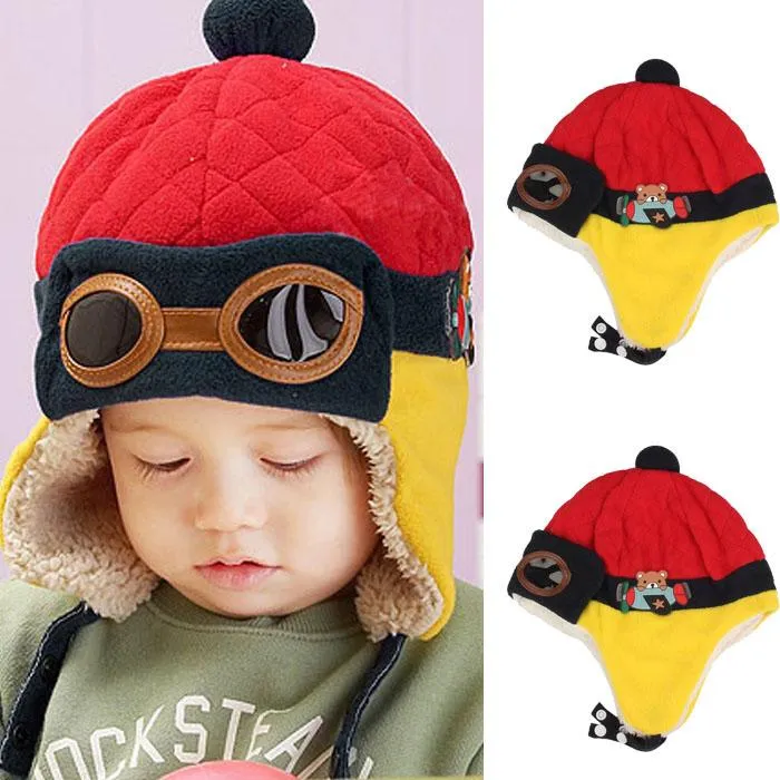 Winter Warm Knitted Toddler Hat For Boys Pilot Style Beanie With Crochet Earflaps Colorful Cartoon Crown And Cute Earlap Design From Sunmye 39.6 DHgate.Com