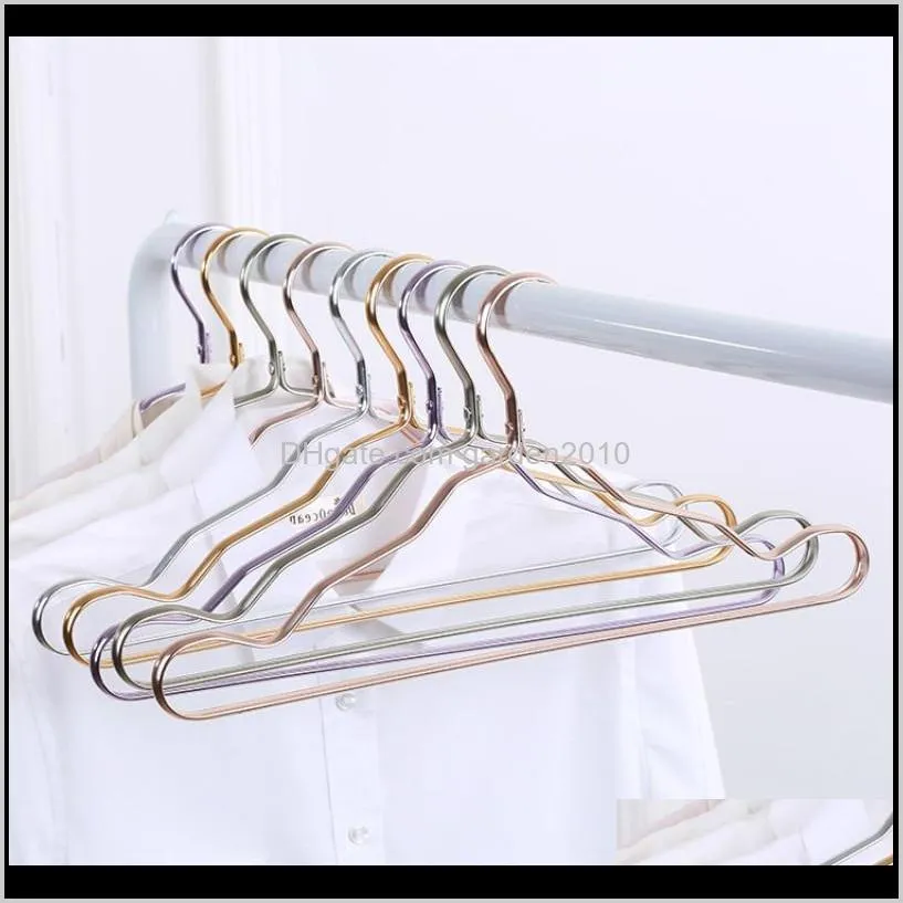 5 pcs new thicker aluminum alloy drying racks home seamless hanger anti-slip clothing hanger anti-rust windproof clothes rack