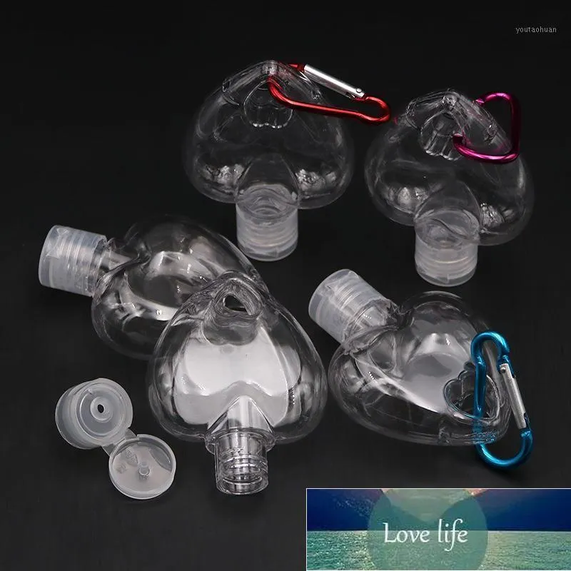 Storage Bottles & Jars Empty-Refillable-Bottle Keychain Key-Ring Hand-Sanitizer Travel Containers Heart-Shape Portable 50ML Plastic Mak