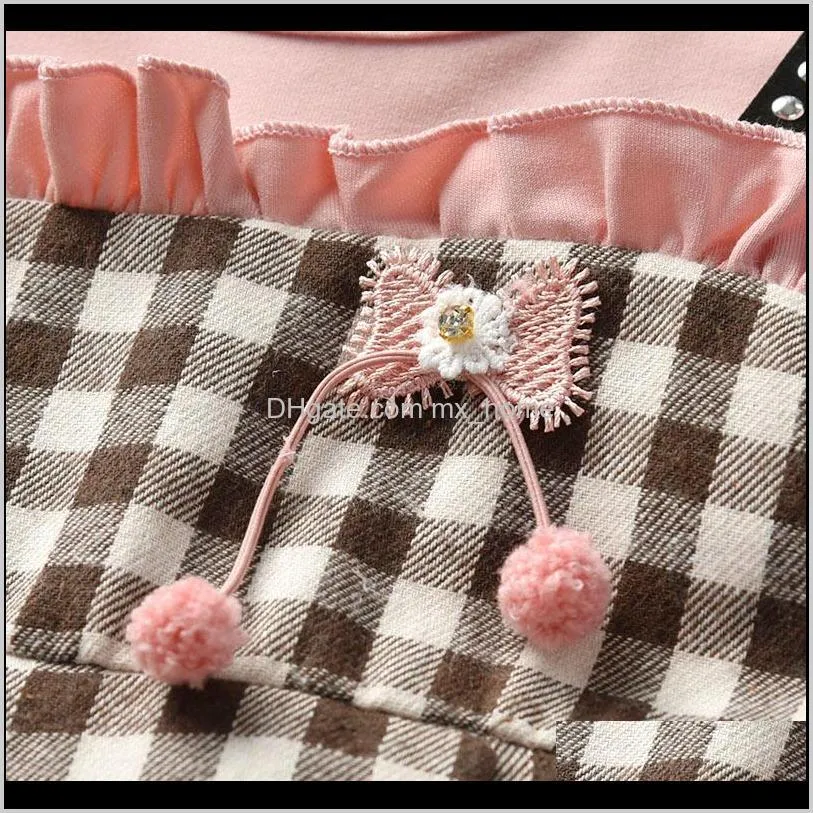 2021 new spring newborn clothes plaid for girl`s princess birthday party baby cloth n6g6