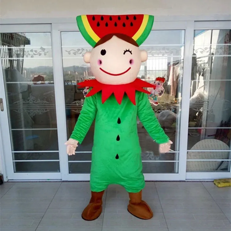 High quality Watermelon Boy Mascot Costumes Halloween Fancy Party Dress Cartoon Character Carnival Xmas Easter Advertising Birthday Party Costume Outfit