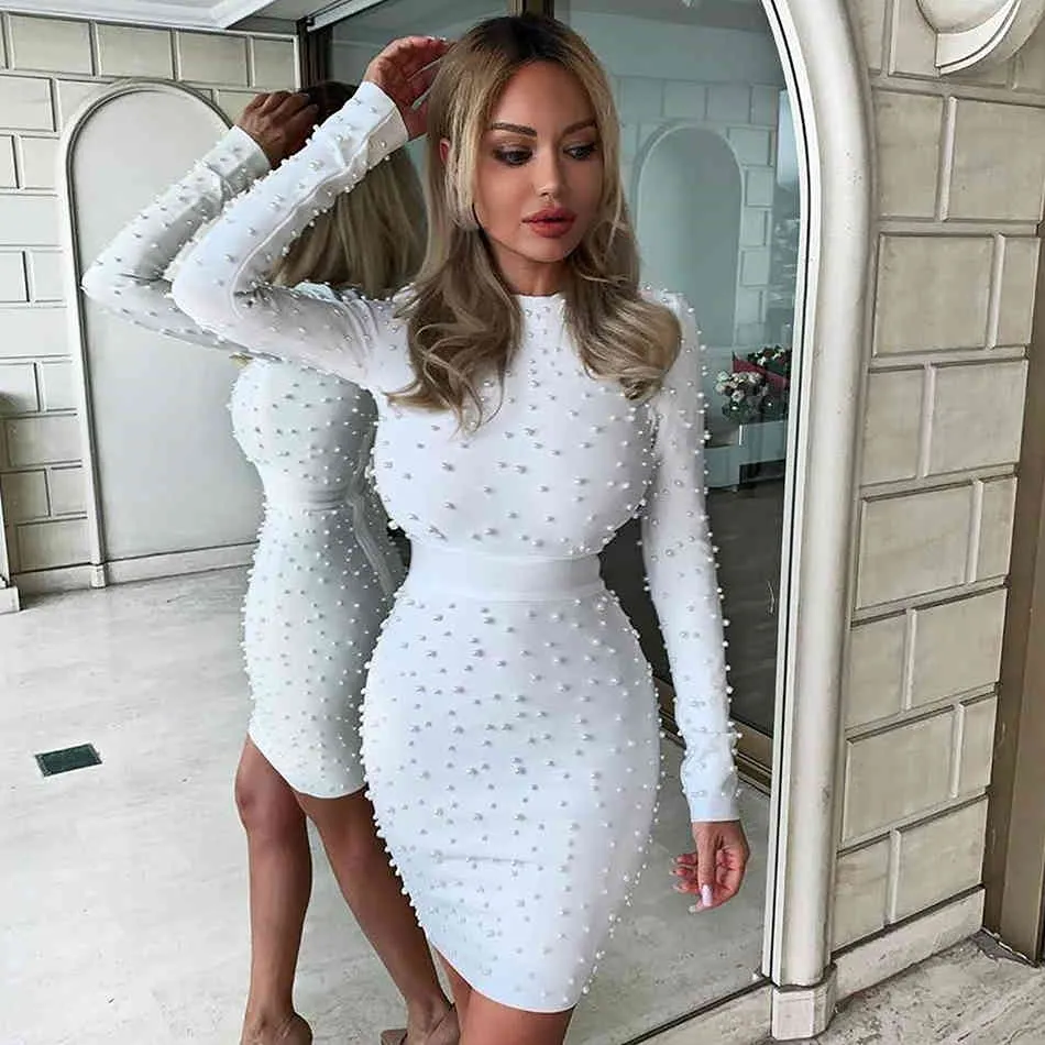 White arkly Beaded Bocon ss with Long Sves White arkly Beaded Bocon ss with Long Sves