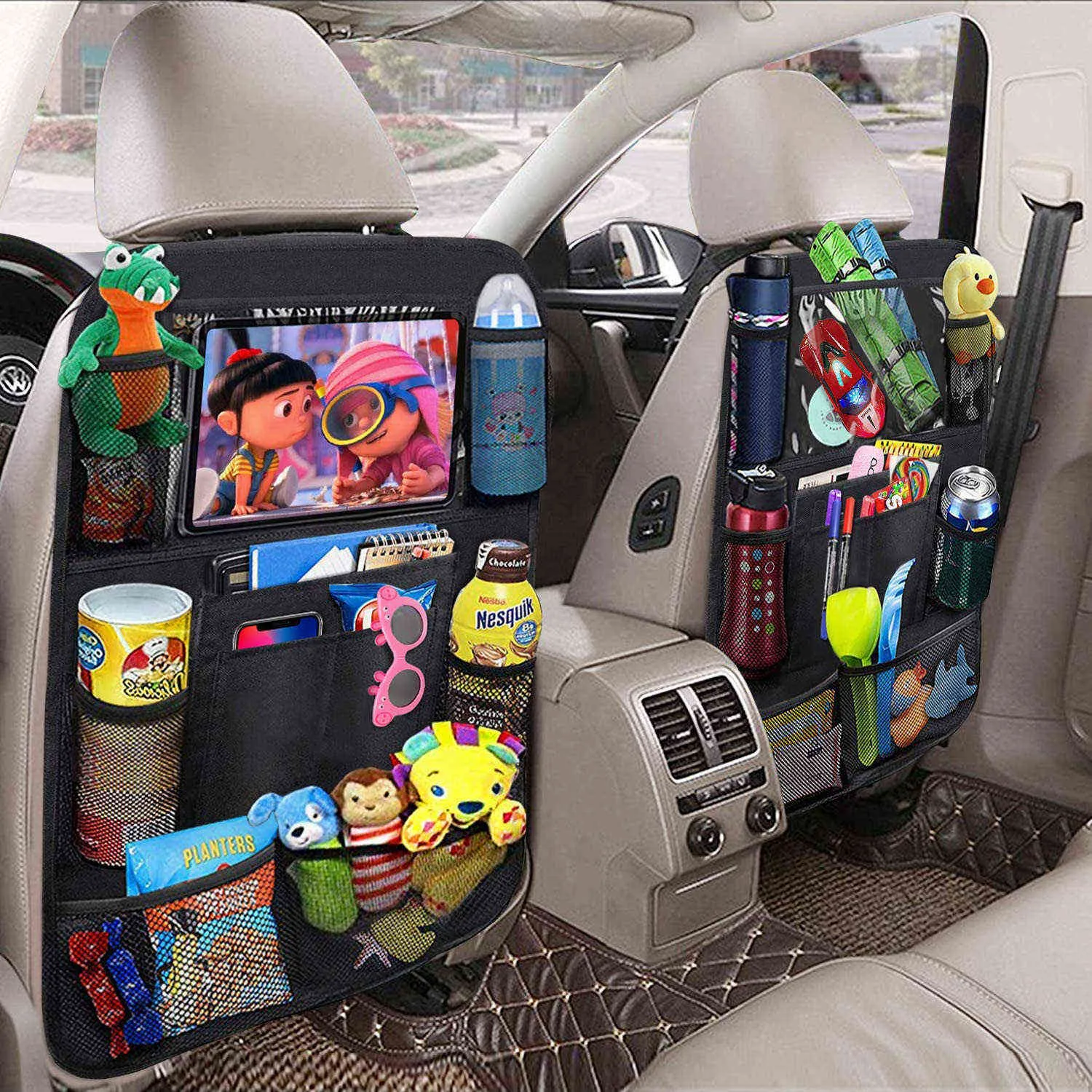 Acheter Organisateur de siège arrière de voiture avec support de tablette à  écran tactile, sac de rangement automatique, housse de protection du  dossier de siège, sac de rangement de voyage pour enfant