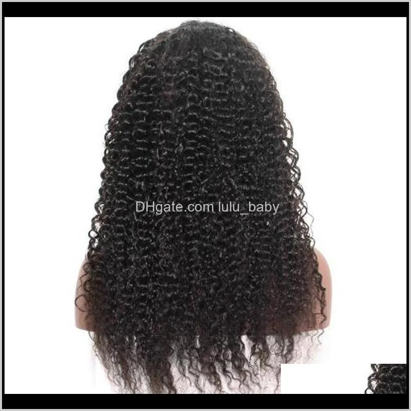 2018 peruvian kinky curly front lace human hair wigs unprocessed hair deep curl glueless full lace wig with baby hair