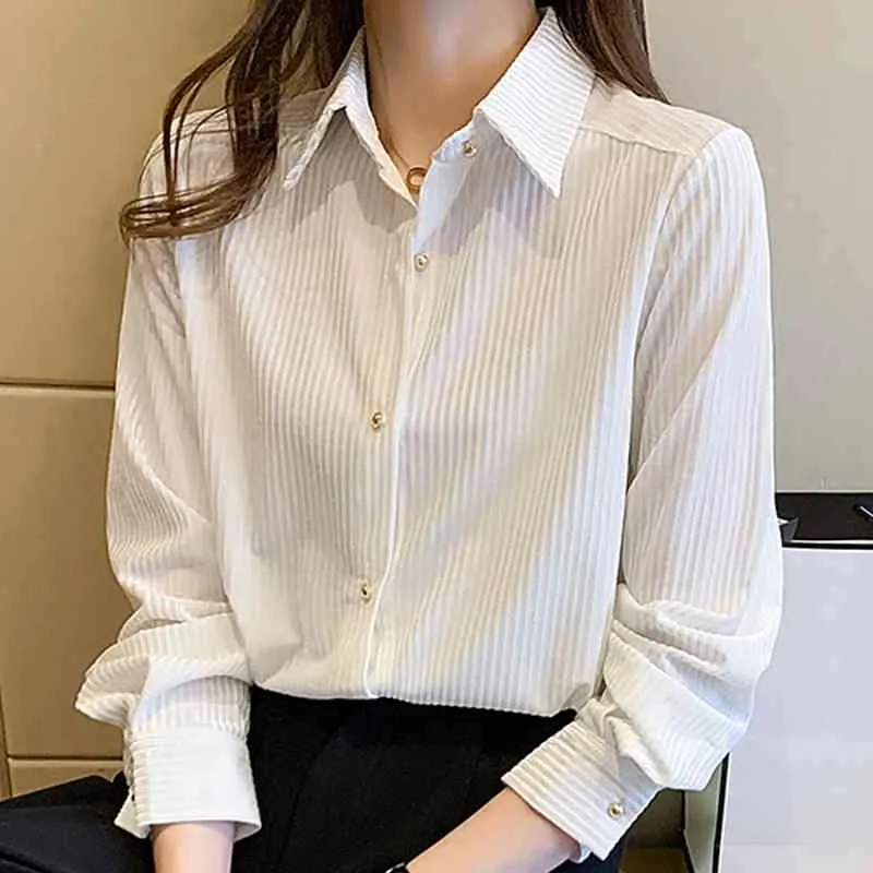 Z długim rękawem Velor Bluzka Koszula Kobiety Tops Bluzka Kobiety Blusas Mujer de Moda Curl Down Collar Office Lady Bluzka Blusa E453 210602 \ t