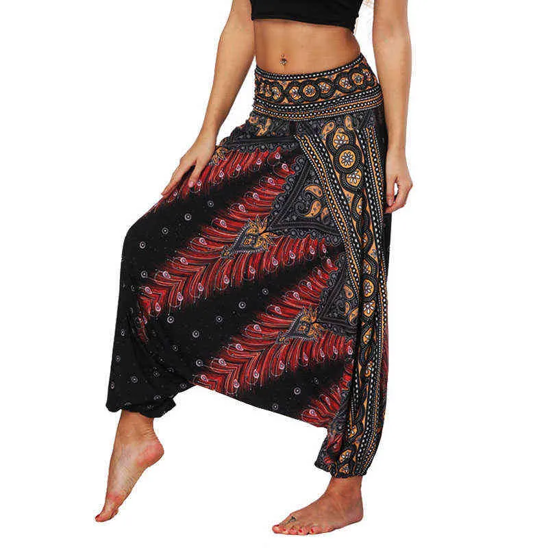 Harem Hippie Pants for Women's Yoga Floral Boho Genie Aladdin Clothing H1221