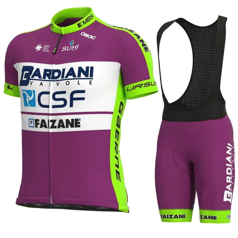 Cykling Jersey Set 2021 Team Bardiani CSF Kortärmad Cykeldräkt MTB Kläder Ropa Ciclismo Maillot Bike Wear Racing Sets