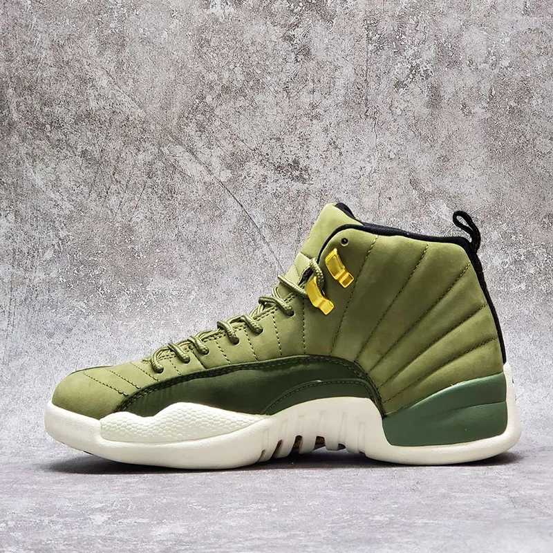 2021 Top Quality Jumpman 12 Basketball Shoes CP3 olive-green 12s Designer Fashion Sport Running shoe With Box