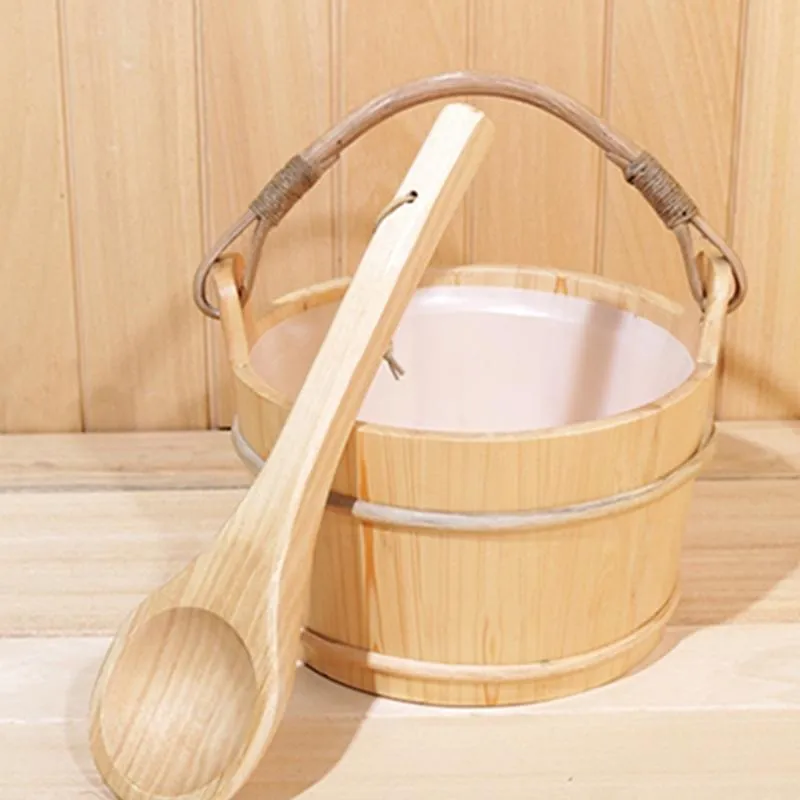 Sauna Bucket With Ladle Accessories For Steam Room , Bucket,Ladle