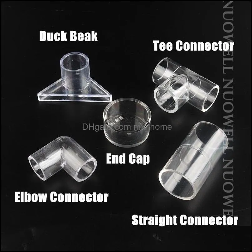 1pc I.D 16~32mm Transparent Acrylic Pipe Aquarium Fish Tank 90° Elbow Connector Plexiglass Water Supply Tube Home DIY Watering