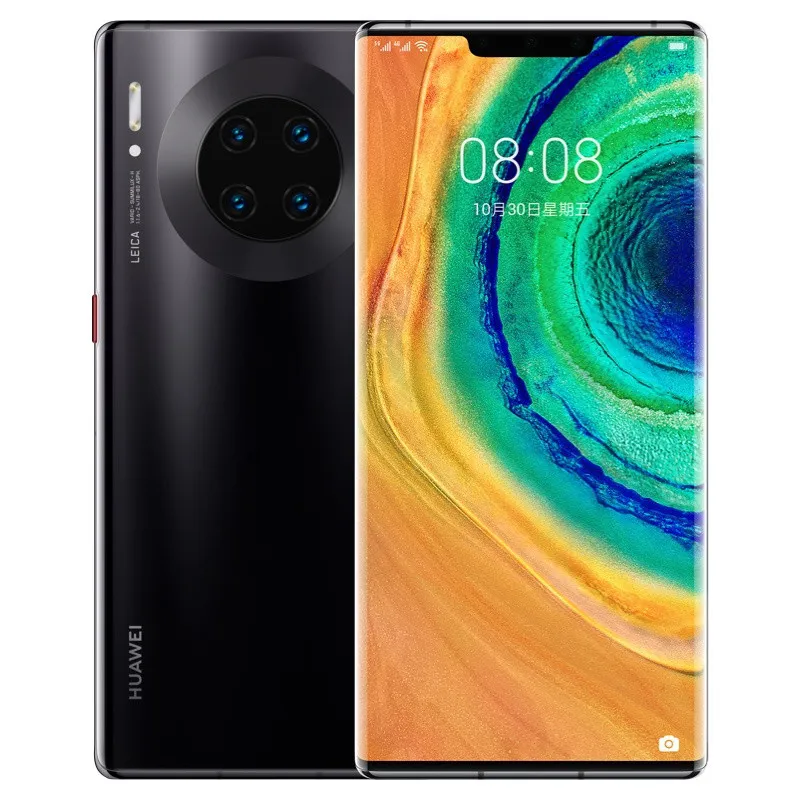 Original Huawei Mate 30e Pro 5G Telefone Celular 8GB 128GB 256GB Rom Kirin 990E 40.0mp 4500mAh Android 6.53 "OLED Tela Full Screen Fingerprint ID Face NFC IP68 Smart Pell