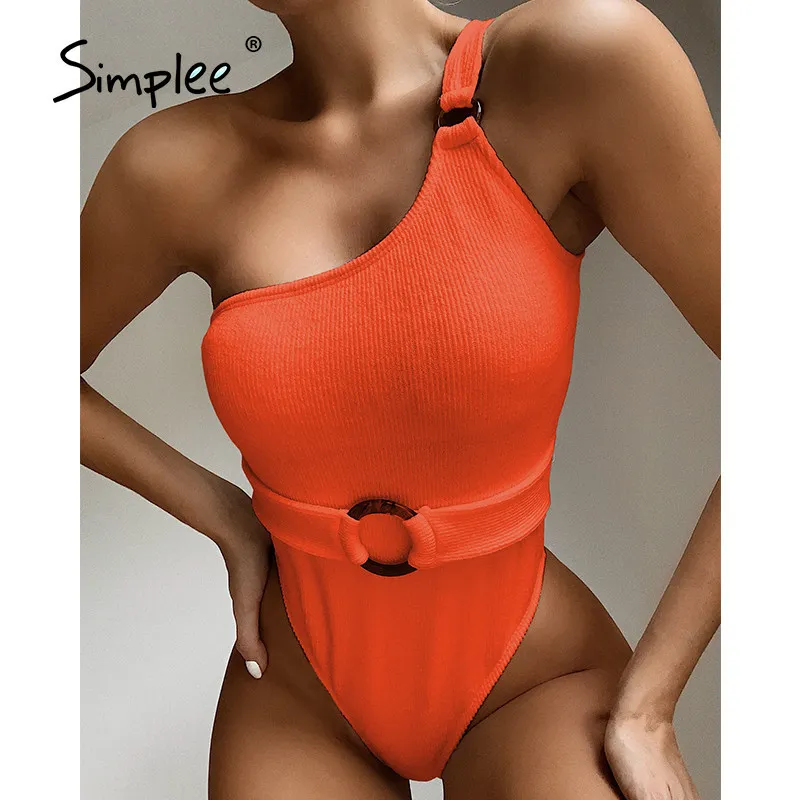 Silver Snake print piece swimsuit female String monokini Sexy one shoulder swimwear women Hollow out bathing suit 210414