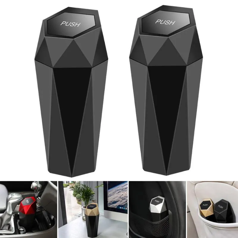 Acessórios para carro Mini lata de lixo Auto Garbage Bin Copo de armazenamento Outro interior