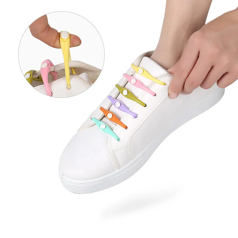 Convenient Silicone Elastic Shoelaces Fashion Unisex Athletic No Tie Shoe Lace All Sneakers Fit Quick Shoe Lace