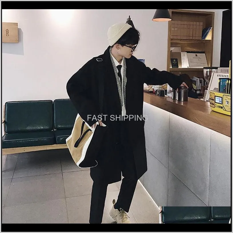 Men Winter Woolen Trench Coat Fashion