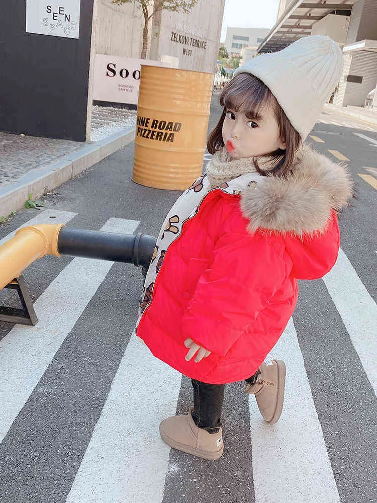 Veste Matelassée Fille à Capuche Fourrure - Manteau Doublé Polaire Chaud Automne Hiver