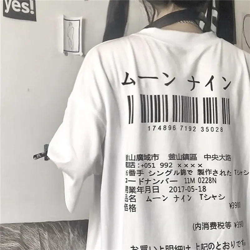 Explosão de verão Harajuku BF Vento Impresso de mangas curtas Estudantes do sexo feminino Versão coreana T-shirt de Selta Selvagem Ins tendências Tops Y2K 210623