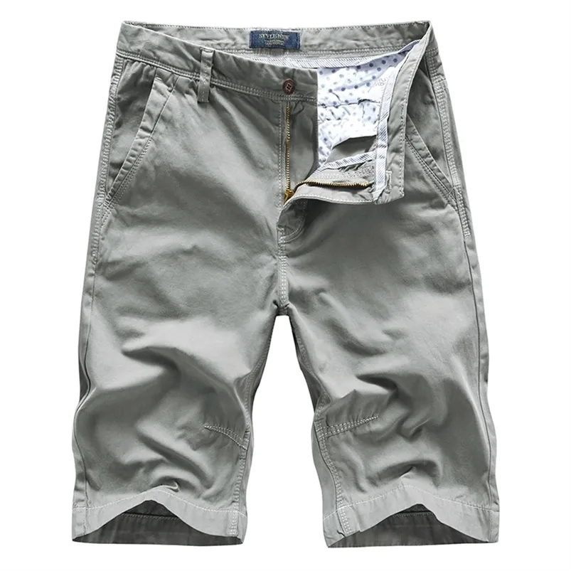 4 couleurs hommes Cargo Shorts été Style classique 100% coton décontracté Bermuda Section mince pantalon court homme marque 210720