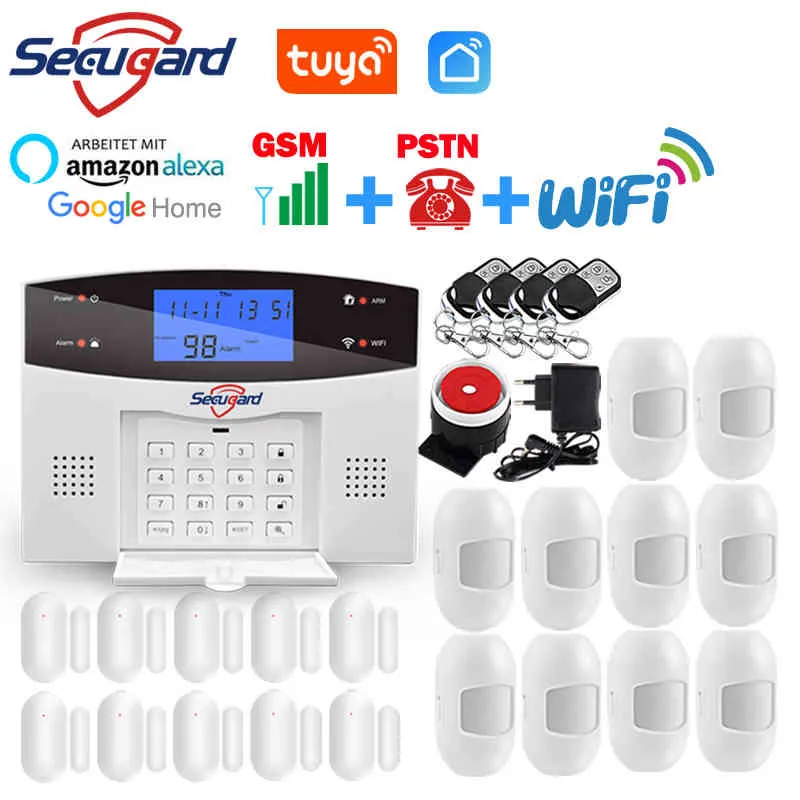 WiFi Smart Anti-thft Inbrott GSM-system Trådlös säkerhet Hem WiFi Motion Sensor Magnet Alarm Tuya Alexa Google