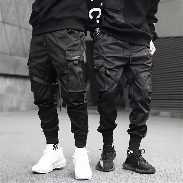 조깅 남자 카고 바지 Streetwear 남성 힙합 캐주얼 바지 주머니 트랙 바지 남성 하라주쿠 패션 바지 X0723