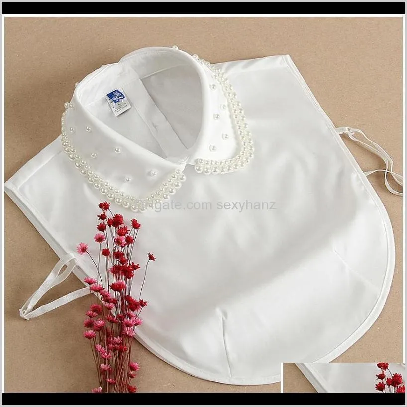 2020 new white vintage pearl fake collar shirt necktie false collar female fake kragen fake collar women detachable c qylgyx
