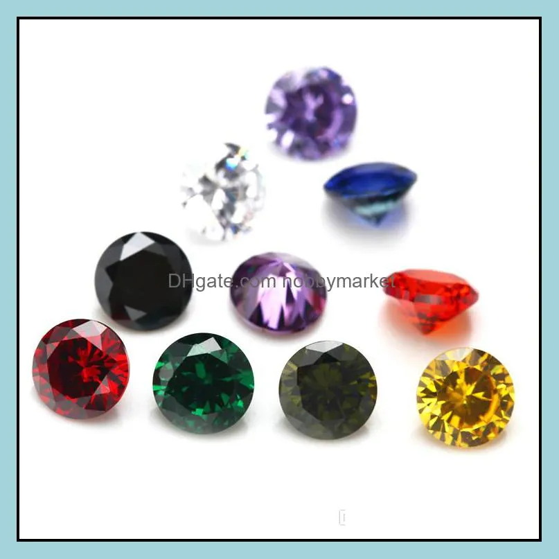 100pcs/ bag 3mm round cut 5A loose zircon beads gem hig quality cubic DIY VVS loose gemstones findings wholesale 12 colors available