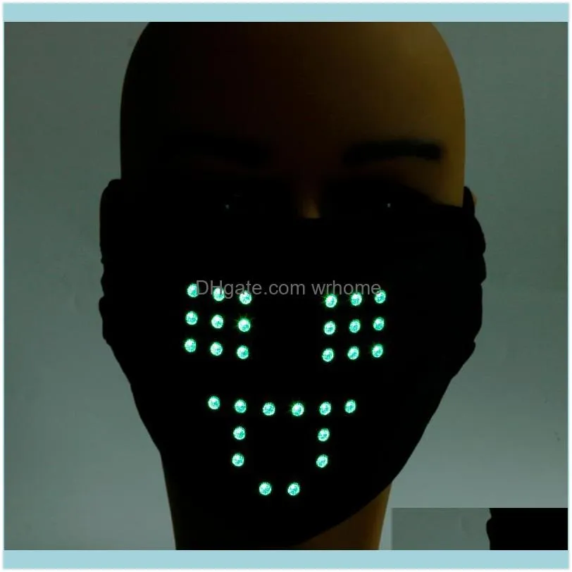 Funny Led Luminous Mask Light Up Voice Activated Face Mask Cool Music Party Christmas Halloween Decoration Face-Mask Fasemask1