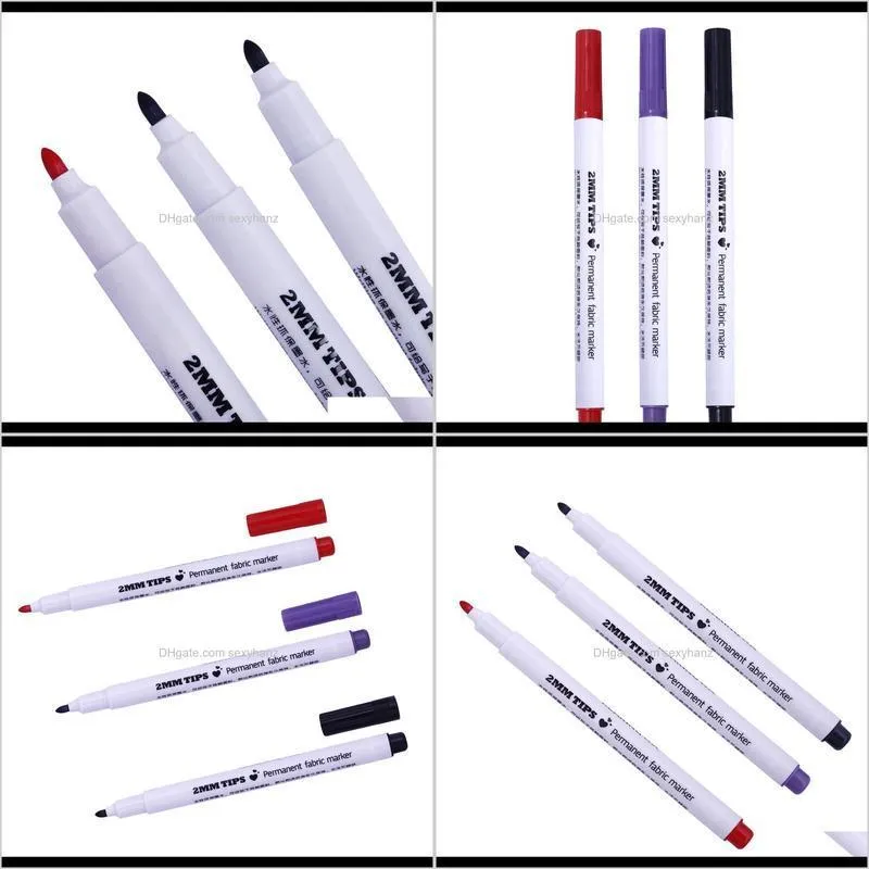 3pcs permanent fabric marker pens for t-shirt cloth shoes textile paint diy