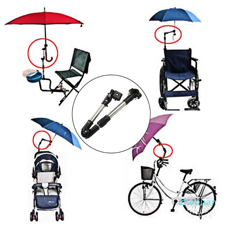 Trousse de voiture Porte-baguettes en acier inoxydable Stands de Connecteur de vélo de fauteuil roulant réglable Poussette de poussette