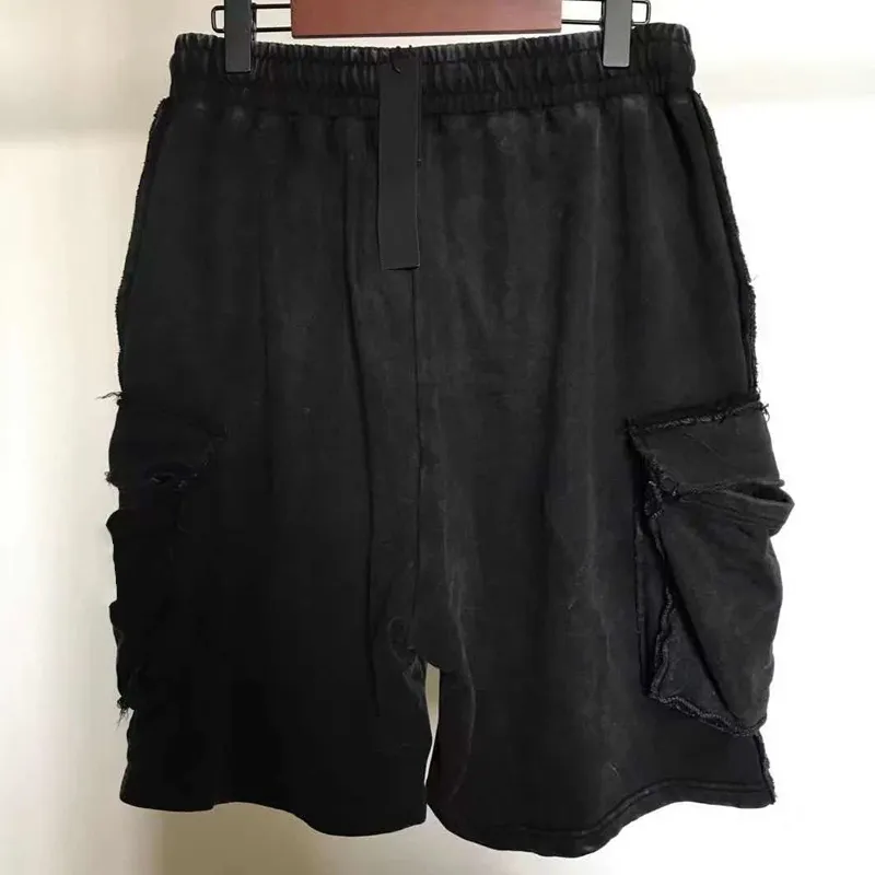 Dropship Summer Hip Hop Men shorts Joggers Broken Male Trousers Solid Cotton Casual short black Color M-2XL B060204