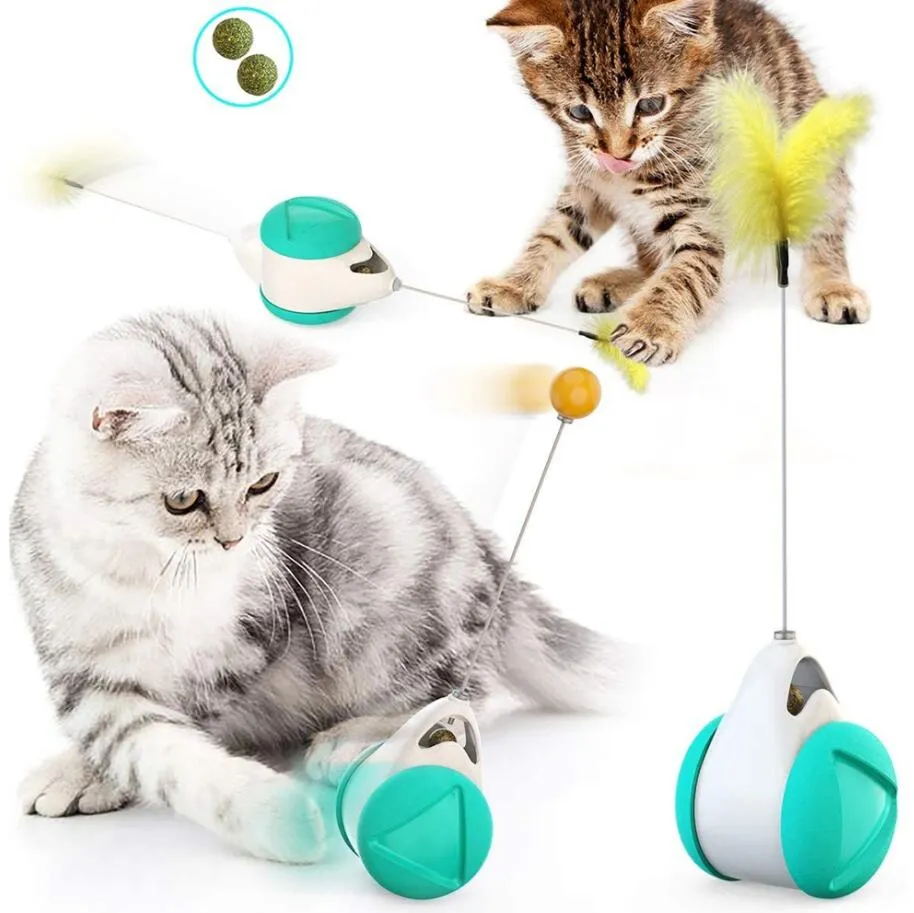 Tumbler swing leksaker för katter kattunge interaktiv balans bil katt jagar leksak med roliga husdjur produkter 5 färger dhl