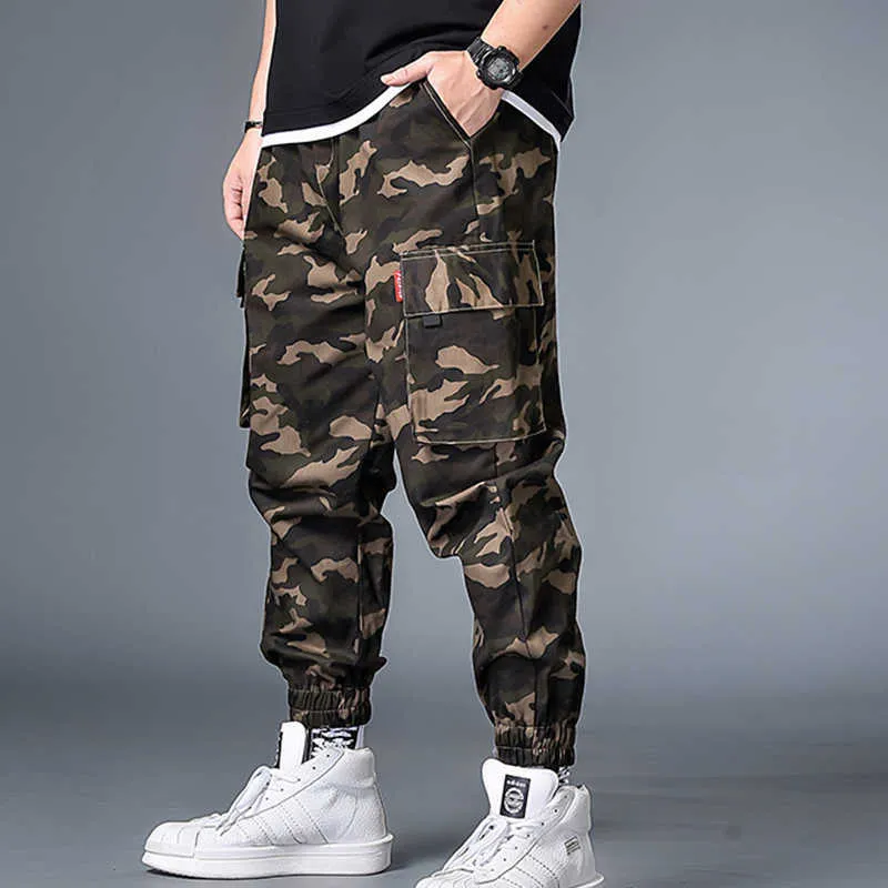 Men Plus Size XL-7XL Camouflage Tooling Trousers Plus Fertilizer Big Fashion High Quality Casual Pants For Mid Age Man X0621